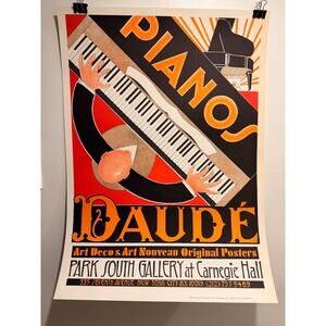 Vintage 1981 Pianos Daude Carnegie Hall Print Poster Lithograph